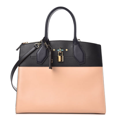 Louis Vuitton Calfskin City Steamer MM Vanilla Black 1 of 8