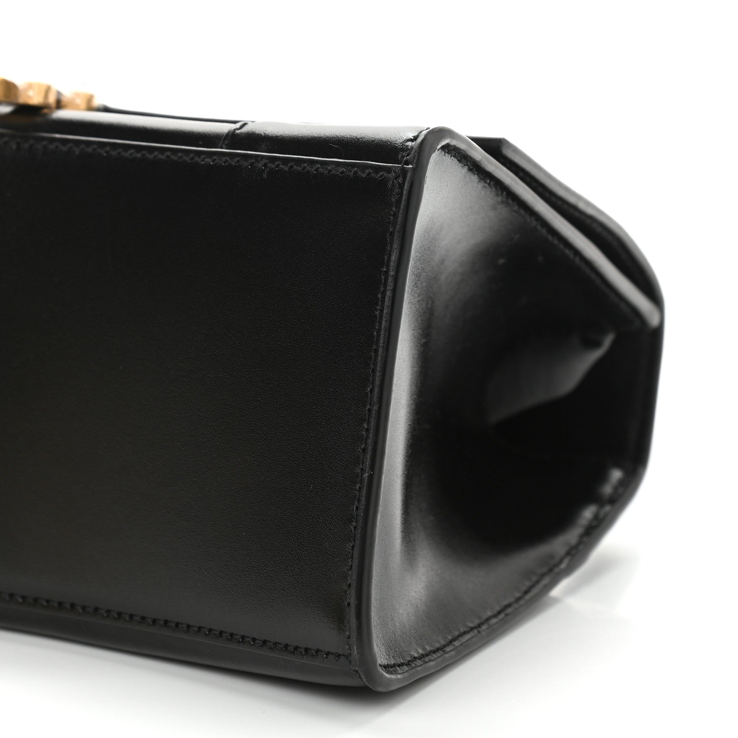 Balenciaga Shiny Box Calfskin Small Hourglass Top Handle Bag Black 9 of 9