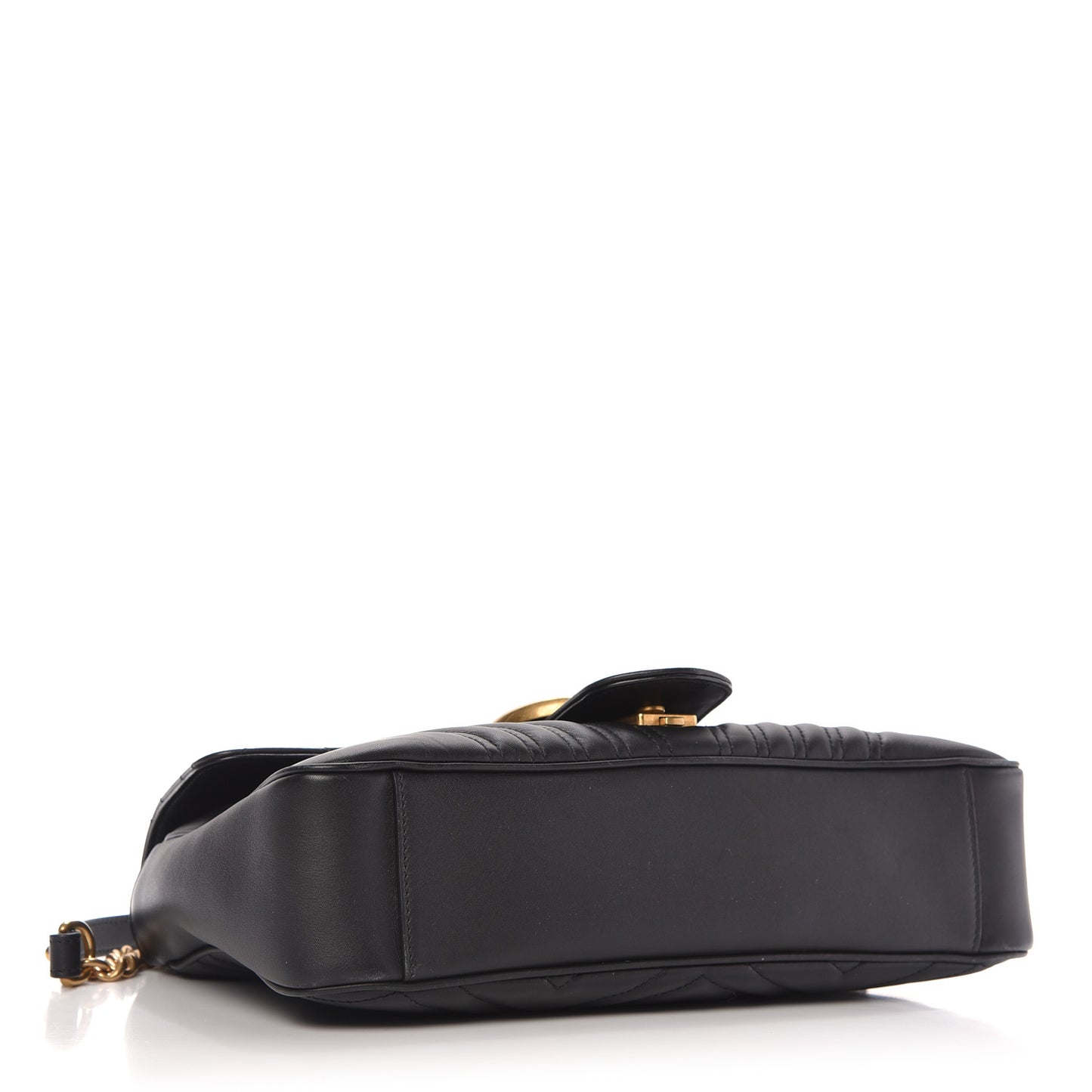 Calfskin Matelasse Medium GG Marmont Shoulder Bag Black