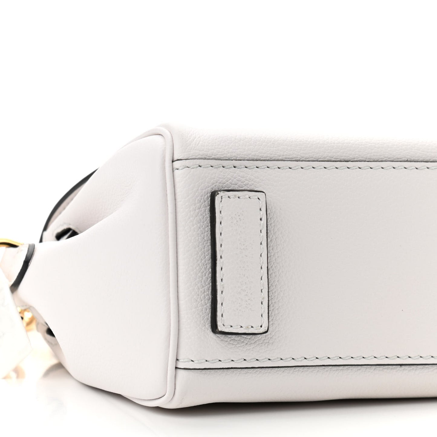 Calfskin Medusa Small Top Handle Handbag Optic White