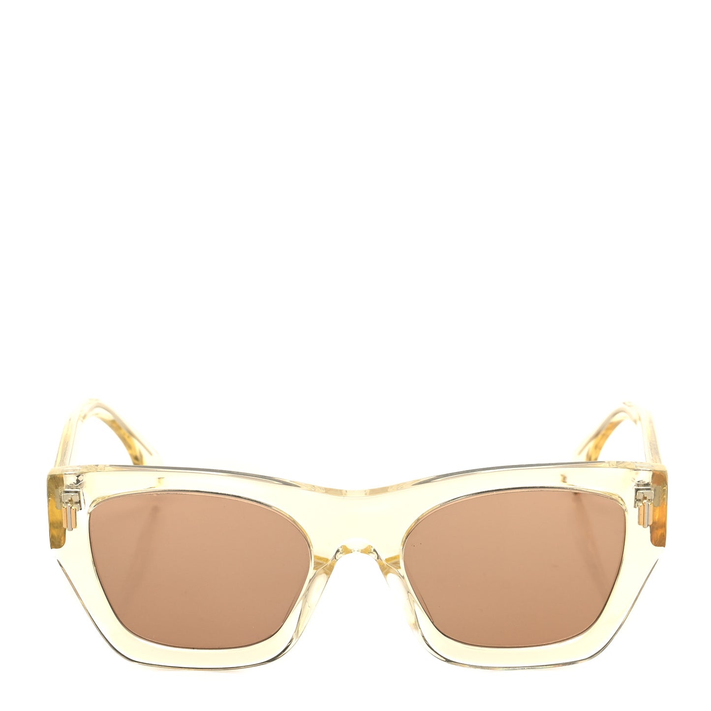 Acetate Fendi Square Sunglasses FE40100I Shiny Yellow