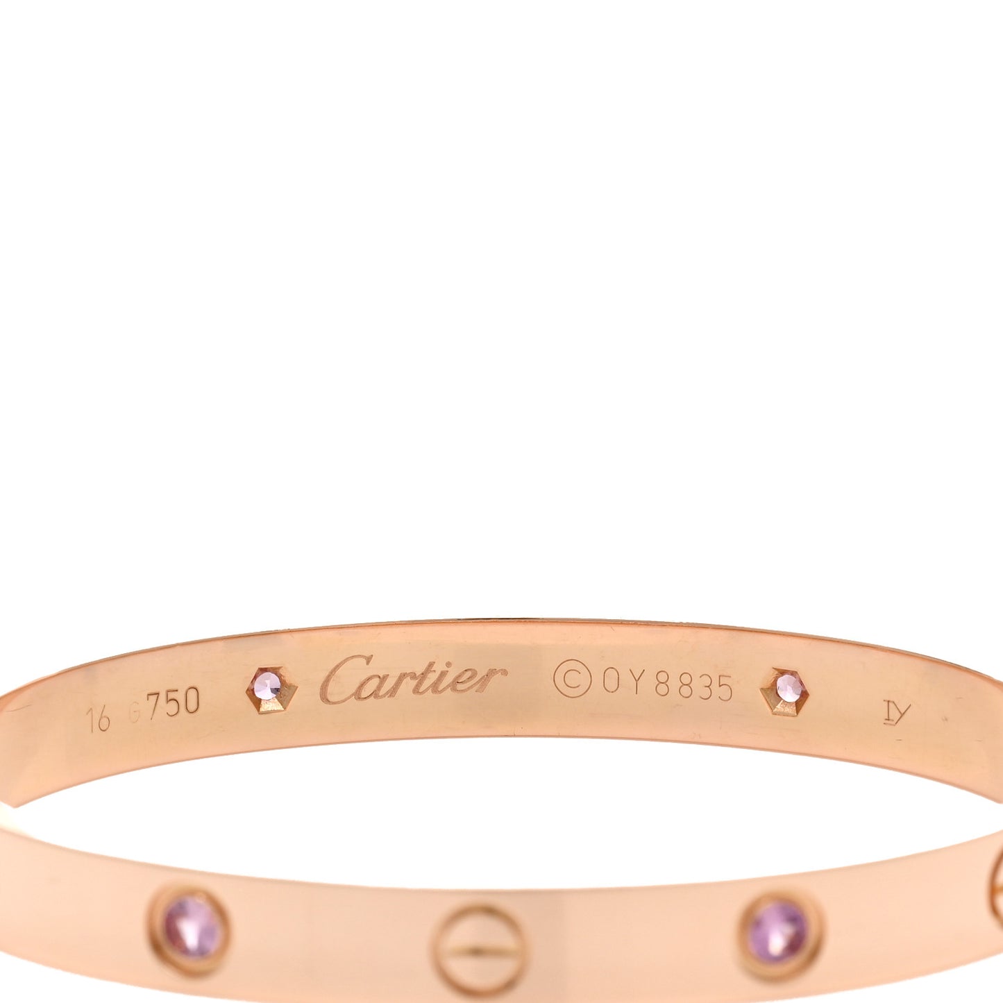 18K Pink Gold 4 Pink Sapphire LOVE Bracelet 16