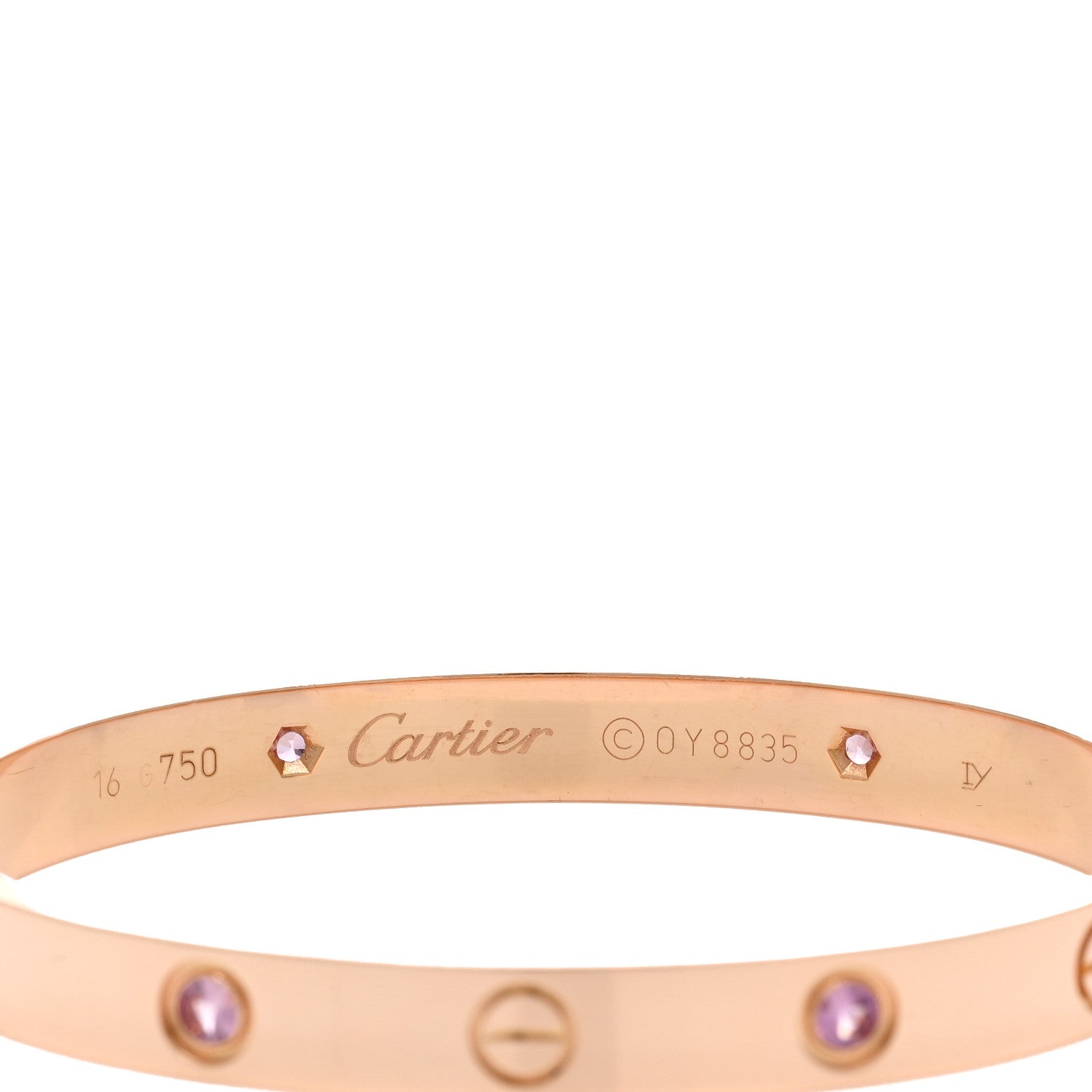 Cartier 18K Pink Gold 4 Pink Sapphire LOVE Bracelet 16 3 of 3