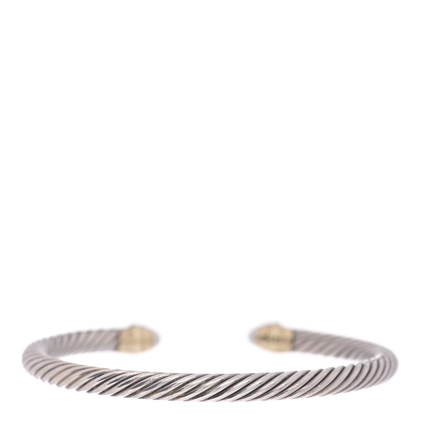 Sterling Silver 14K Yellow Gold Pearl 5mm Cable Classics Petite Color Bracelet