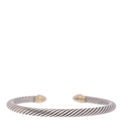 David Yurman Sterling Silver 14K Yellow Gold Pearl 5mm Cable Classics Petite Color Bracelet 3 of 4