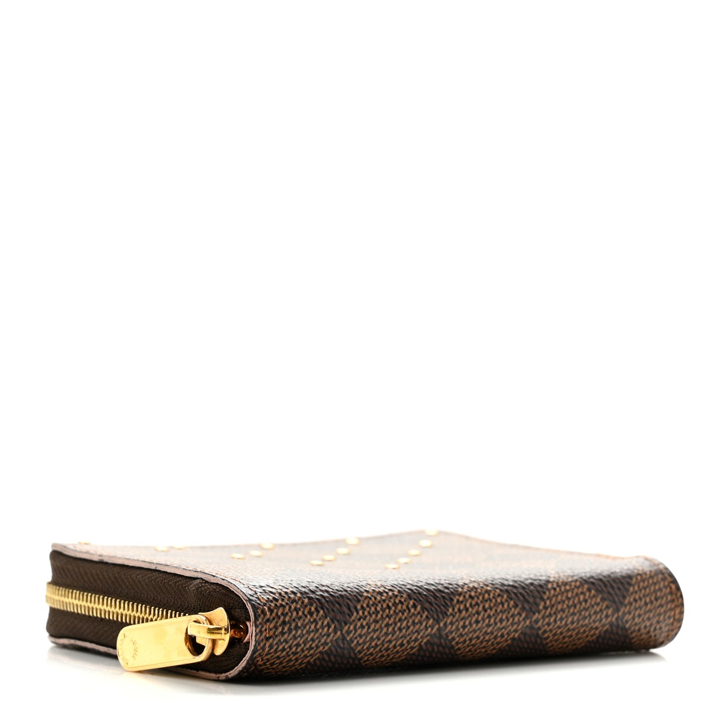 Damier Ebene Studded Zippy Coin Purse Rose Ballerine