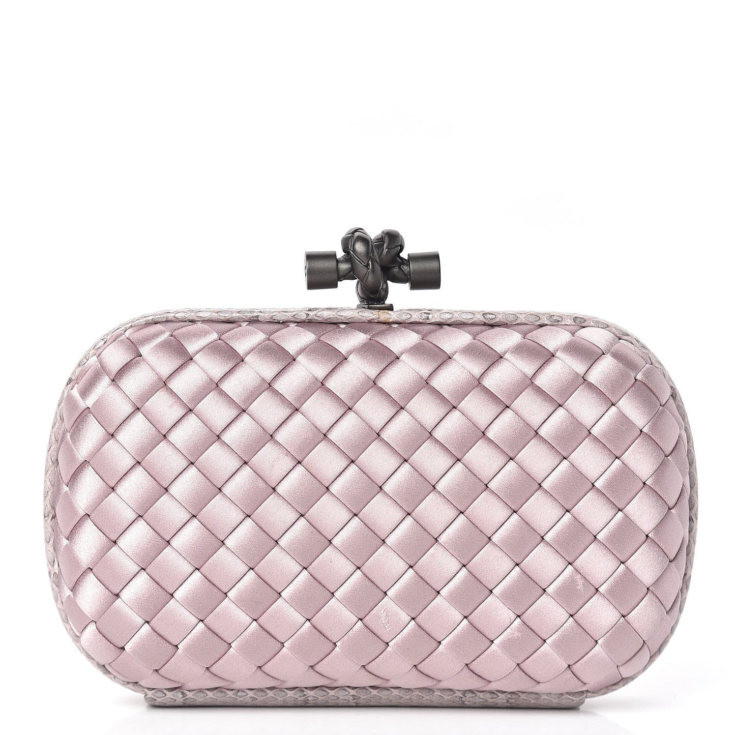 Satin Intreccio Impero Ayers Knot Clutch Lilac