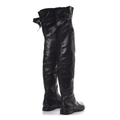 Louis Vuitton Calfskin Knee High Flat Boots 40 Black 4 of 8