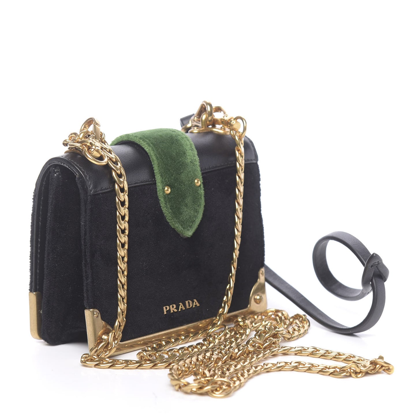 Velvet City Calfskin Micro Cahier Bag Black Alloro