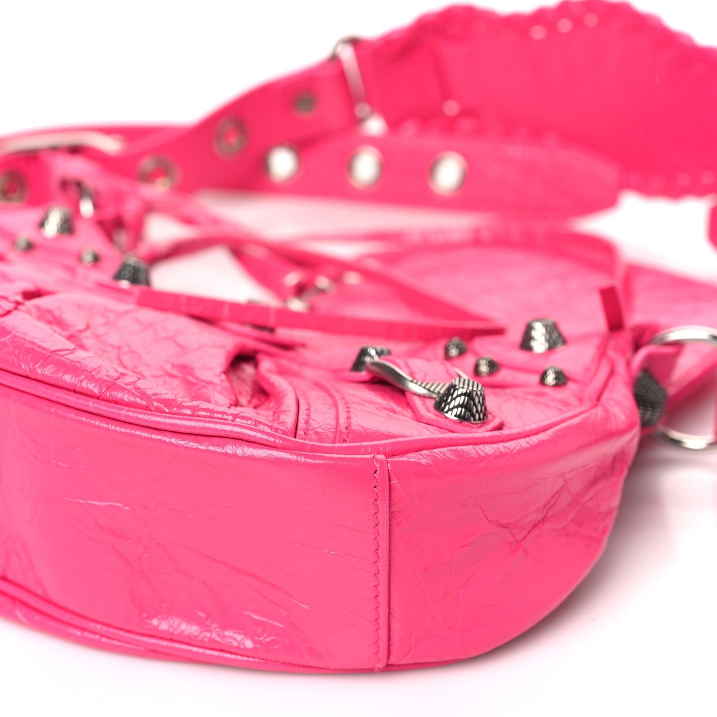 Agneau Arena Le Cagole Shoulder Bag XS Fluo Pink