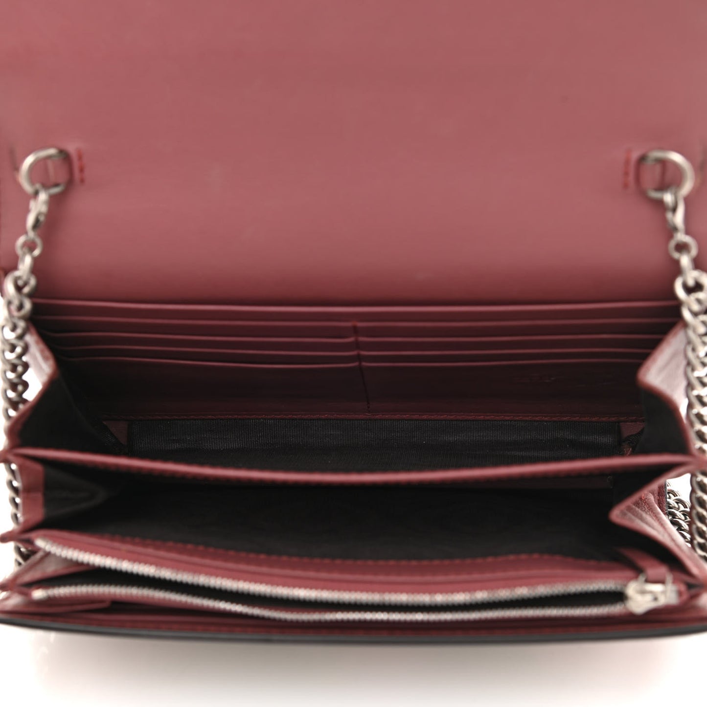 GG Supreme Monogram Blooms Mini Dionysus Chain Wallet Beige Multicolor Dry Rose