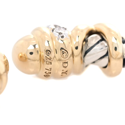 David Yurman Sterling Silver 18K Yellow Gold Diamond Petite Helena Ring 53 6.5 4 of 4