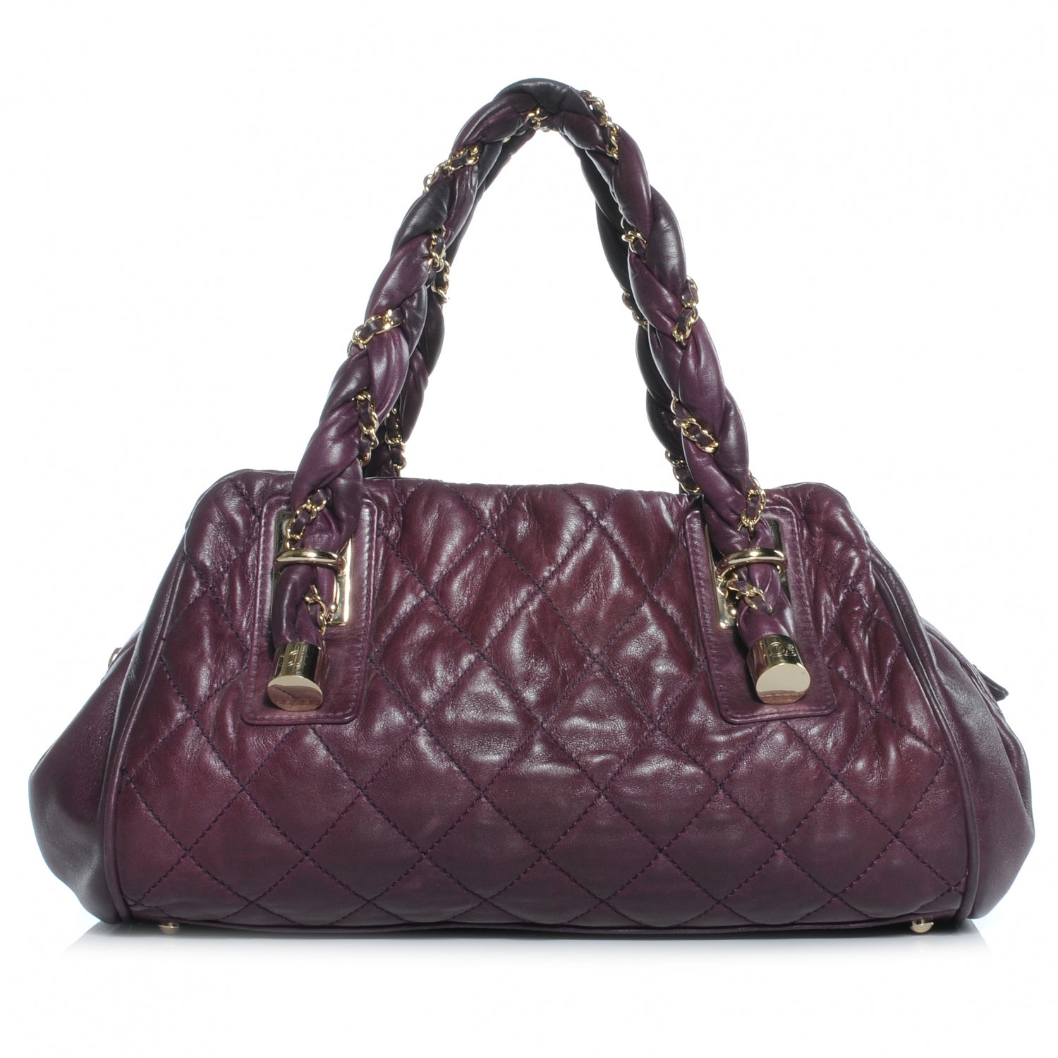 Chanel Distressed Lambskin Lady Braid Bowler Purple 1 of 7