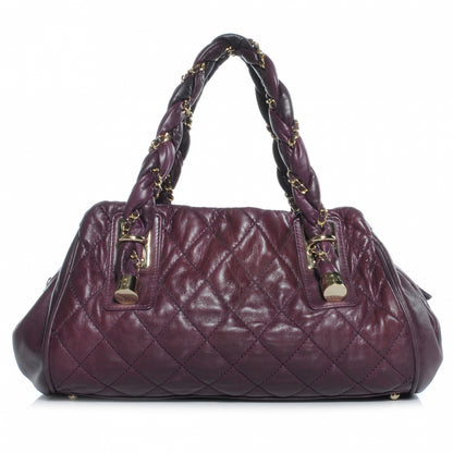 Chanel Distressed Lambskin Lady Braid Bowler Purple 1 of 7