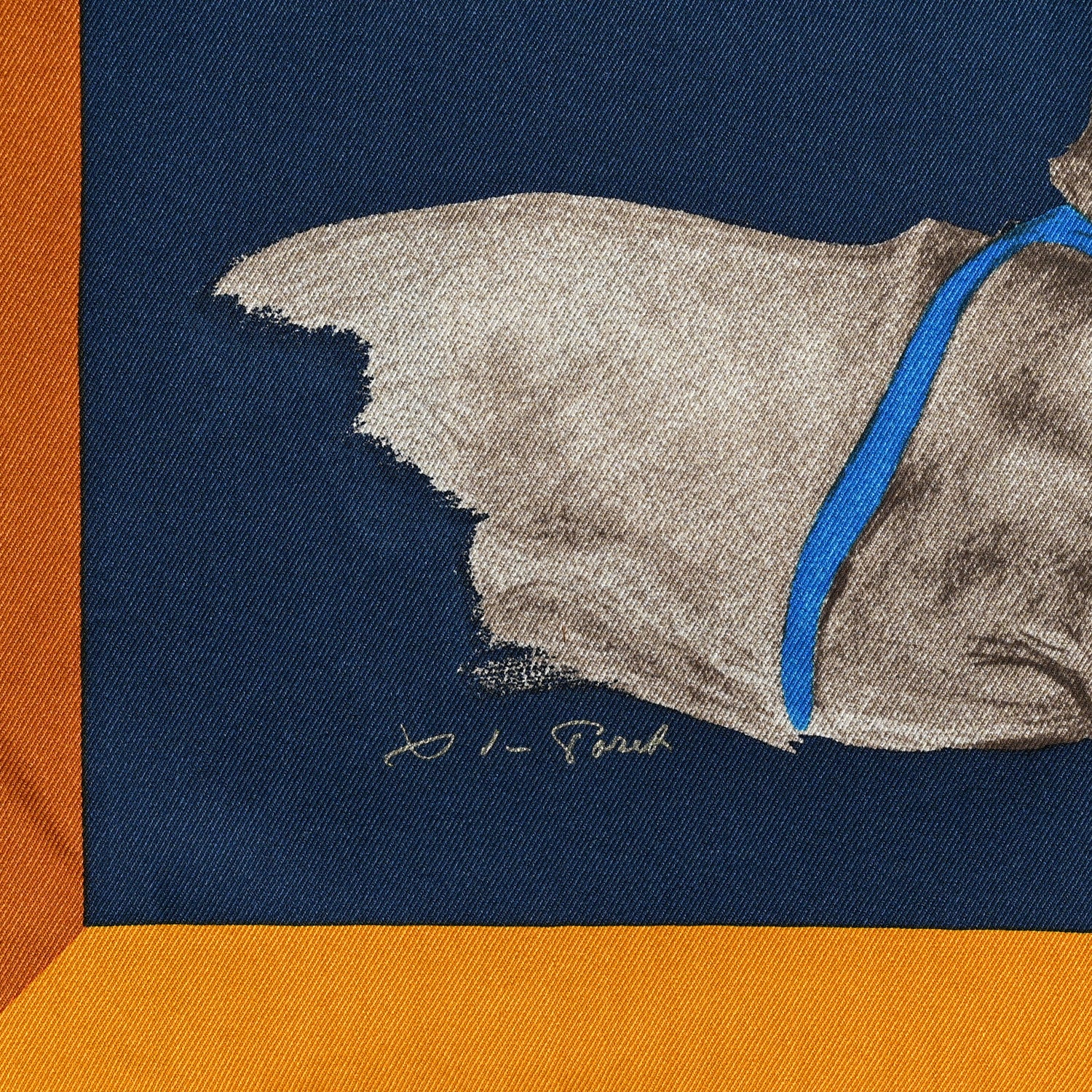 Hermes Silk Les Bassets Scarf 70 Marine Sepia 2 of 5