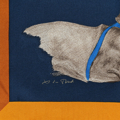Hermes Silk Les Bassets Scarf 70 Marine Sepia 2 of 5