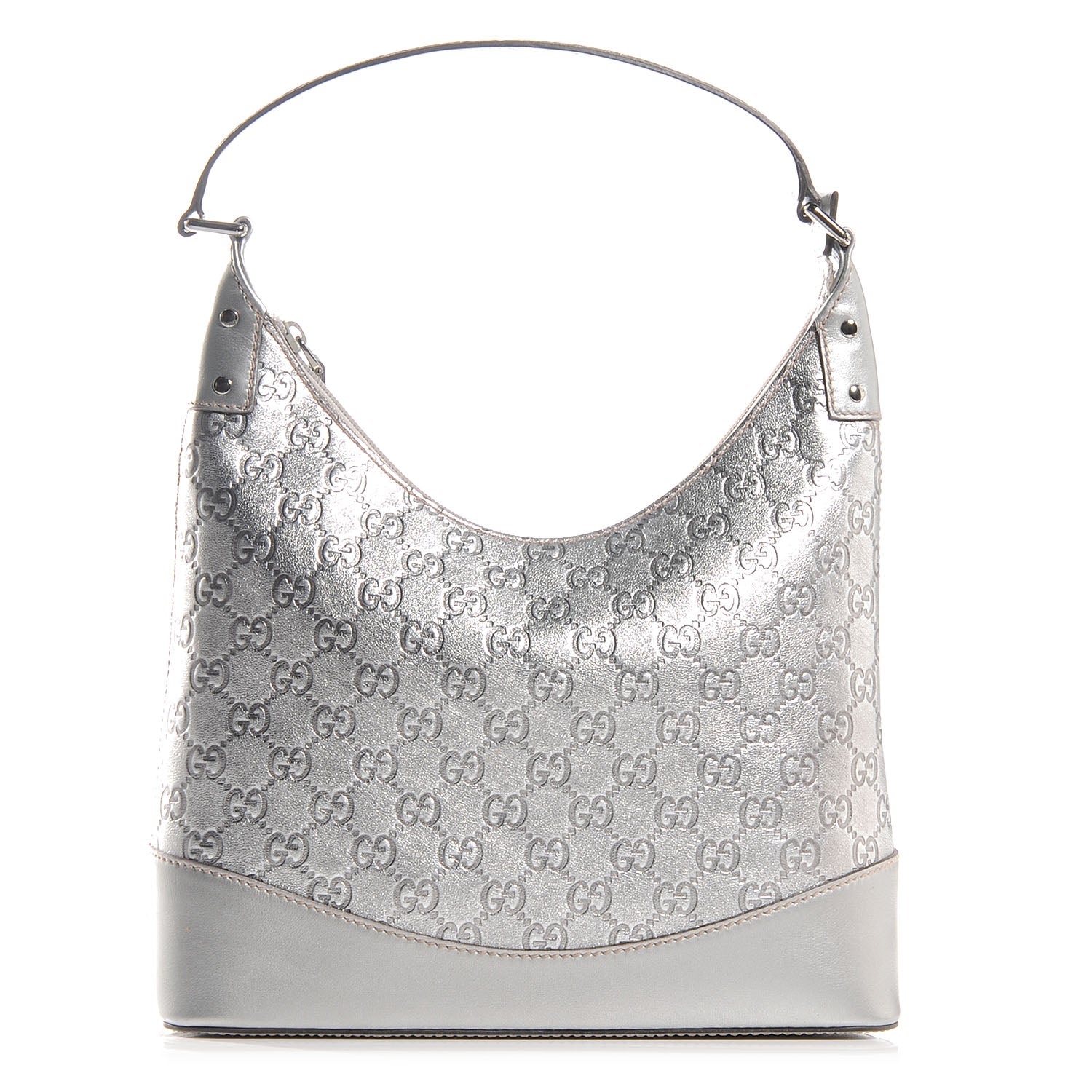Gucci Guccissima Small Shoulder Bag Silver 1 of 7