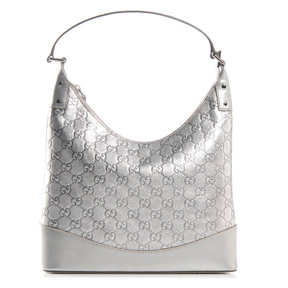 Gucci Guccissima Small Shoulder Bag Silver 1 of 7