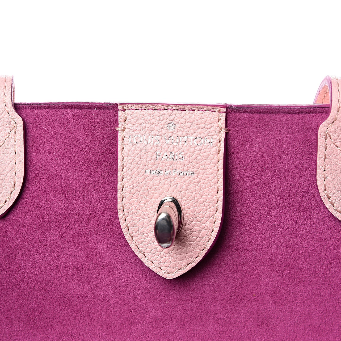 Calfskin Perforated Lockme Cabas Rose Poudre Creme