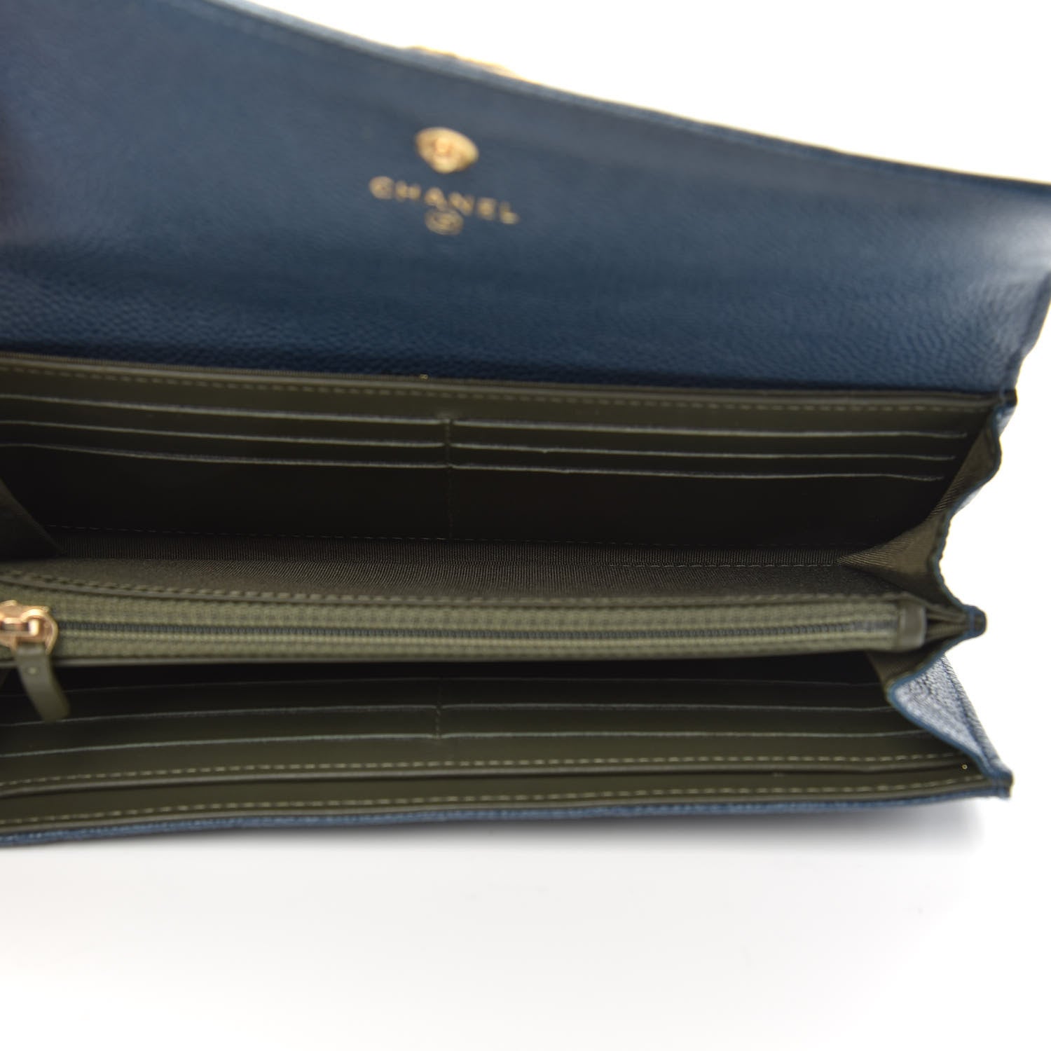 Chanel Caviar Quilted Boy Flap Wallet Blue 5 of 11