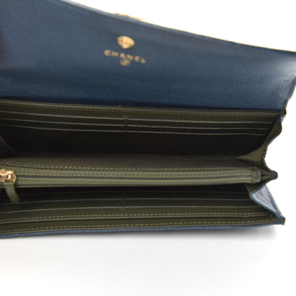 Chanel Caviar Quilted Boy Flap Wallet Blue 5 of 11