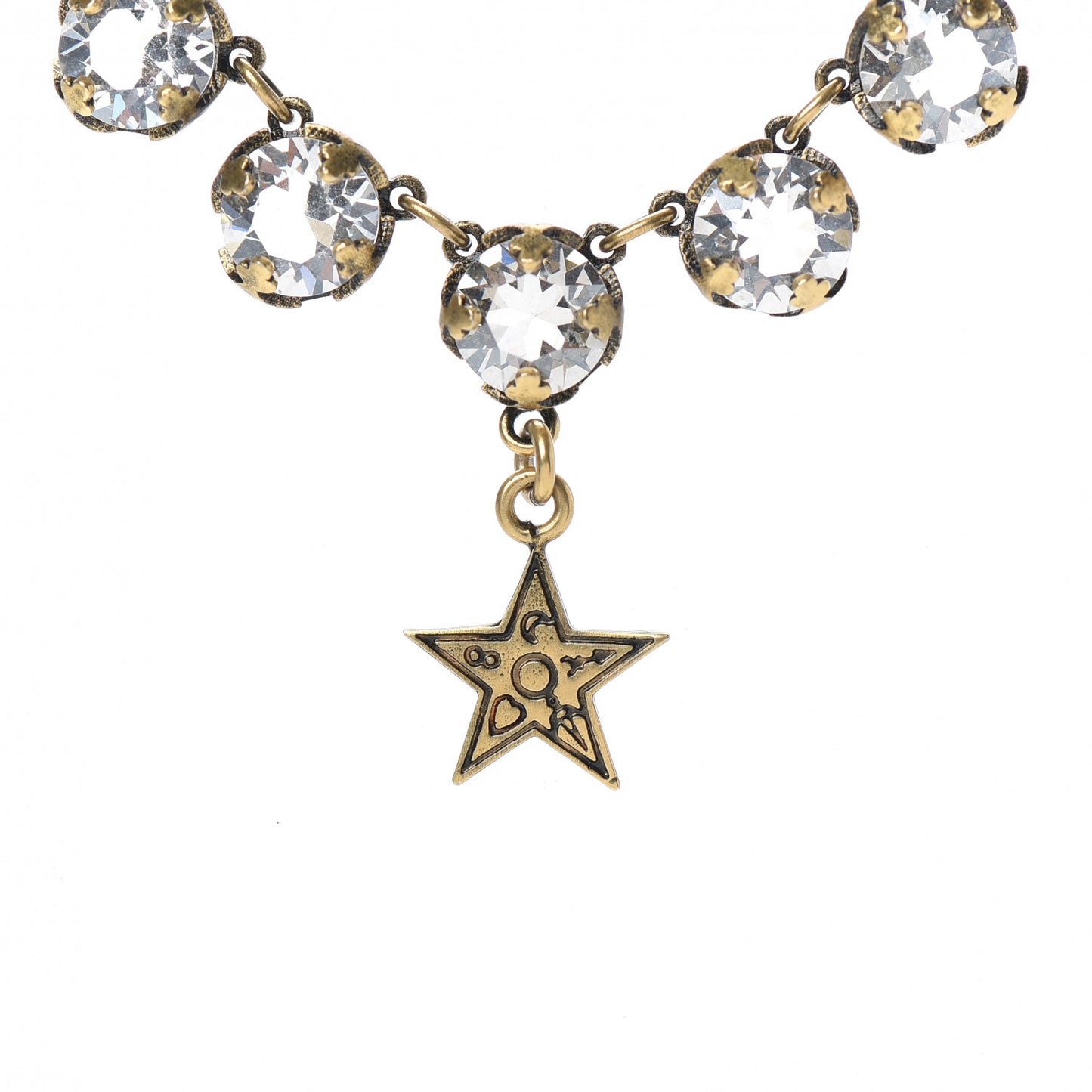 Crystal Star Necklace Gold
