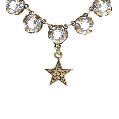 Christian Dior Crystal Star Necklace Gold 4 of 5