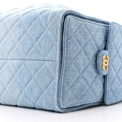 Chanel Washed Denim Quilted Medium Chanel 25 Handbag Blue 12 of 13