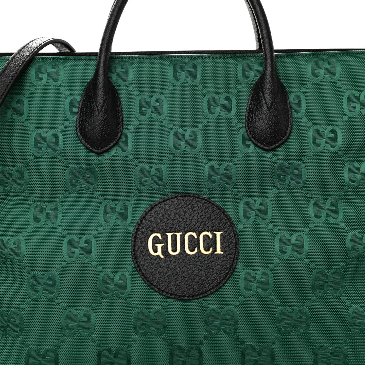 Econyl Nylon Monogram Large Off The Grid Tote Bag Scrabble Green Black