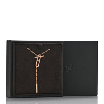 Hermes 18K Rose Gold Diamond PM Ever Chaine D'Ancre Necklace ST 5 of 5