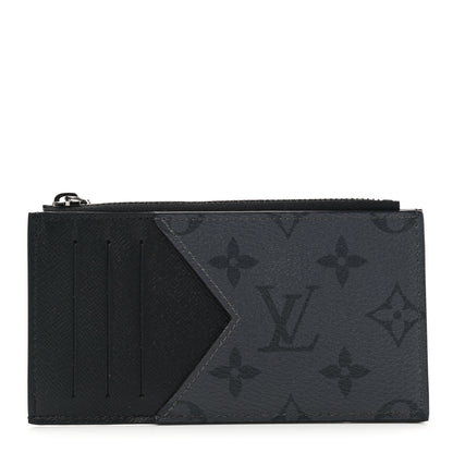 Louis Vuitton Reverse Monogram Eclipse Taiga Coin Card Holder 1 of 7