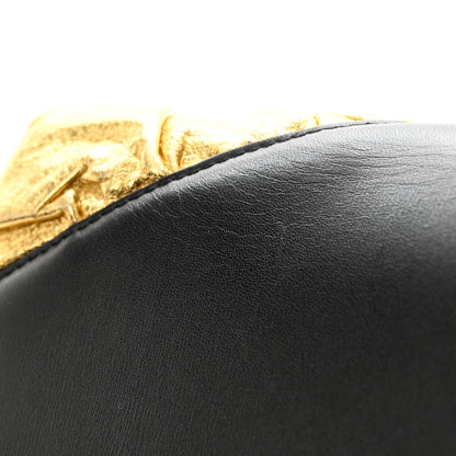 Saint Laurent Smooth Calfskin Ruffles Clutch Black Gold 10 of 11