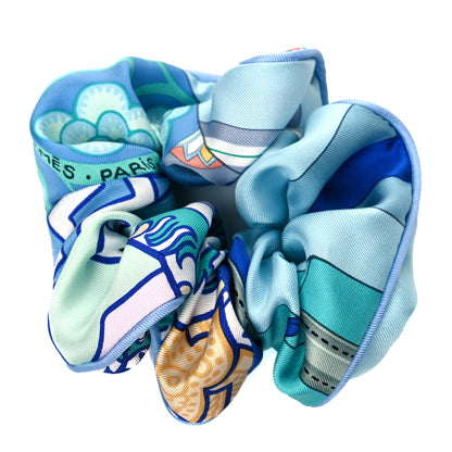 Hermes Silk Patchwork Claudia Scrunchie Multicolore 1 of 4