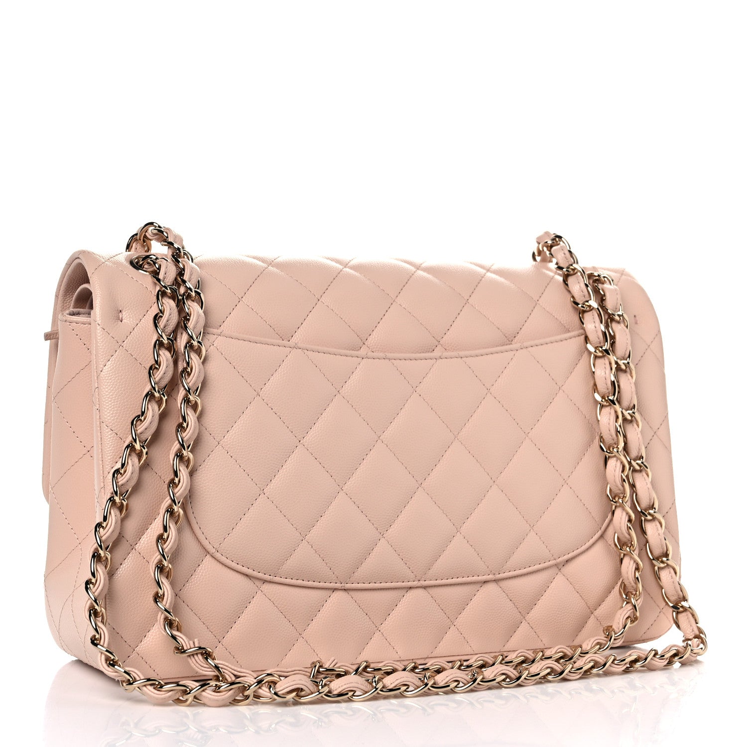 Chanel Caviar Quilted Jumbo Double Flap Light Beige 3 of 10