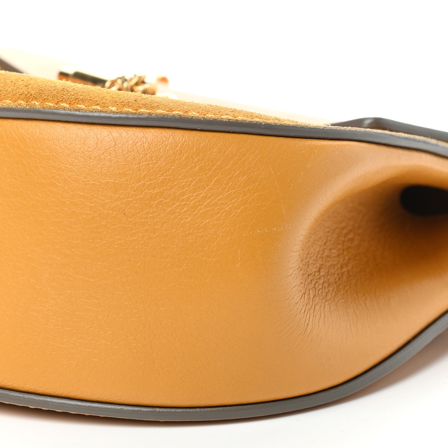 Chloe Suede Smooth Calfskin Mini Drew Shoulder Bag Dark Ochre 9 of 14