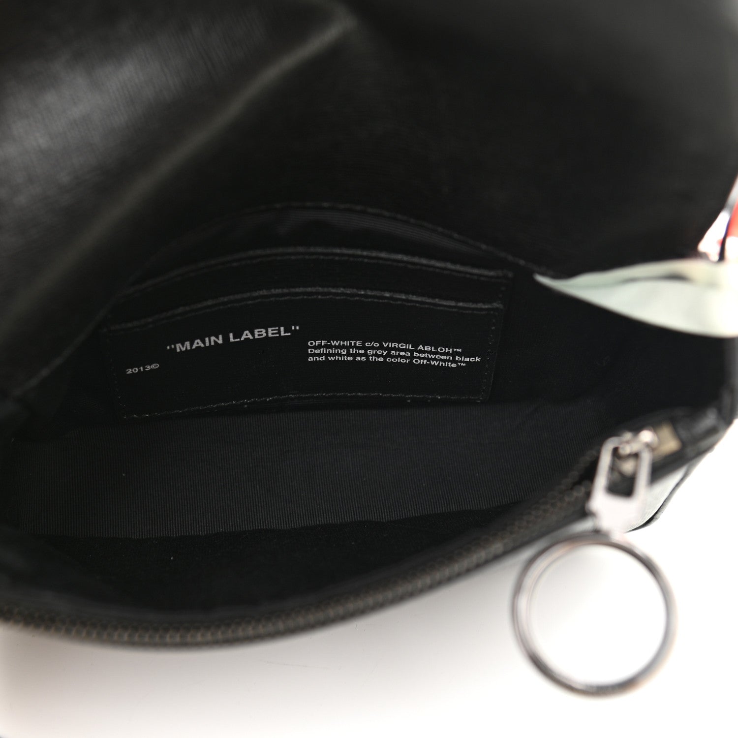 Off-White Saffiano Striped Mini Diag Binder Clip Bag Black White Yellow 5 of 12