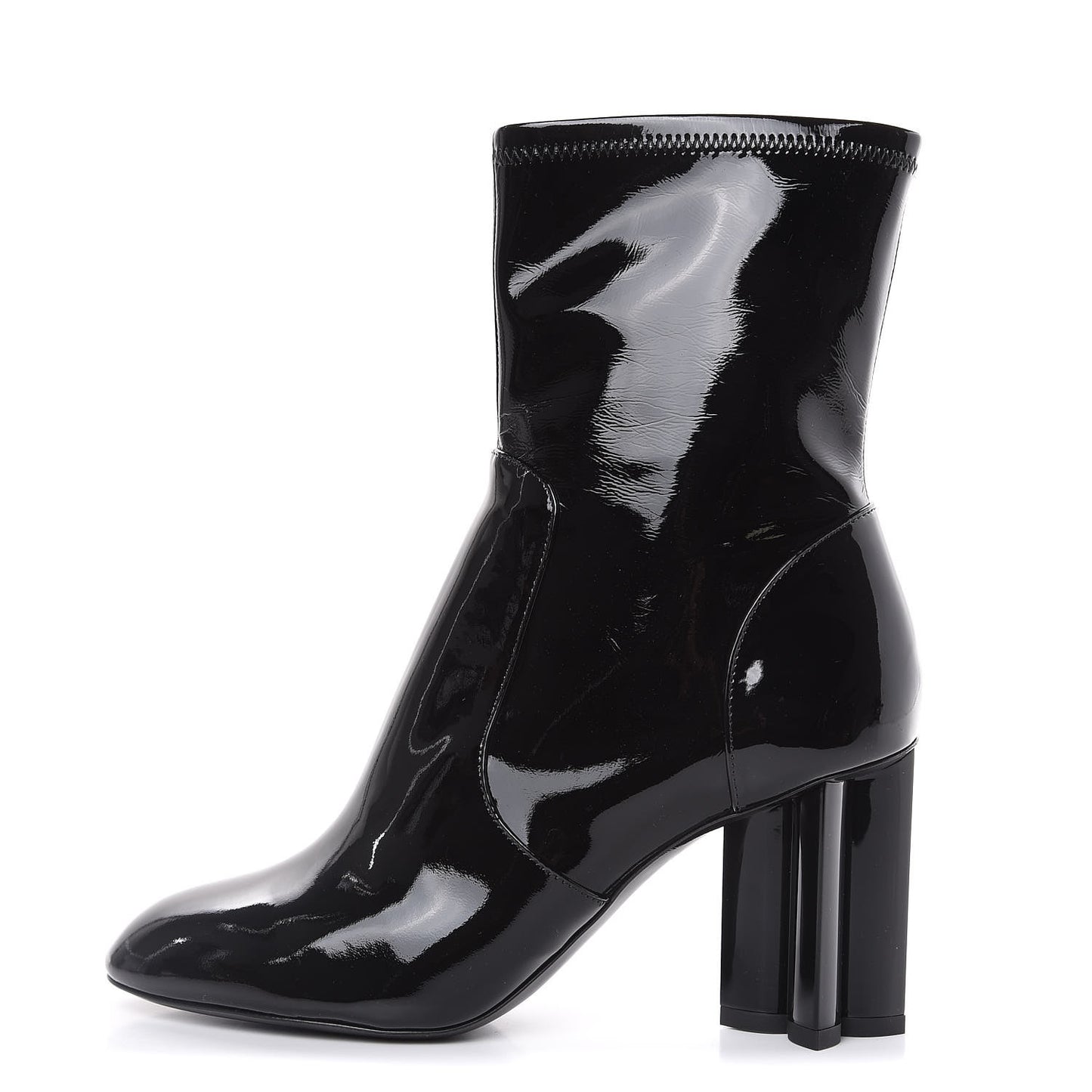 Patent Silhouette Ankle Boots 36 Black
