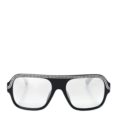 Chanel Crystal CC Shield Sunglasses 71432A Black Silver 2 of 7