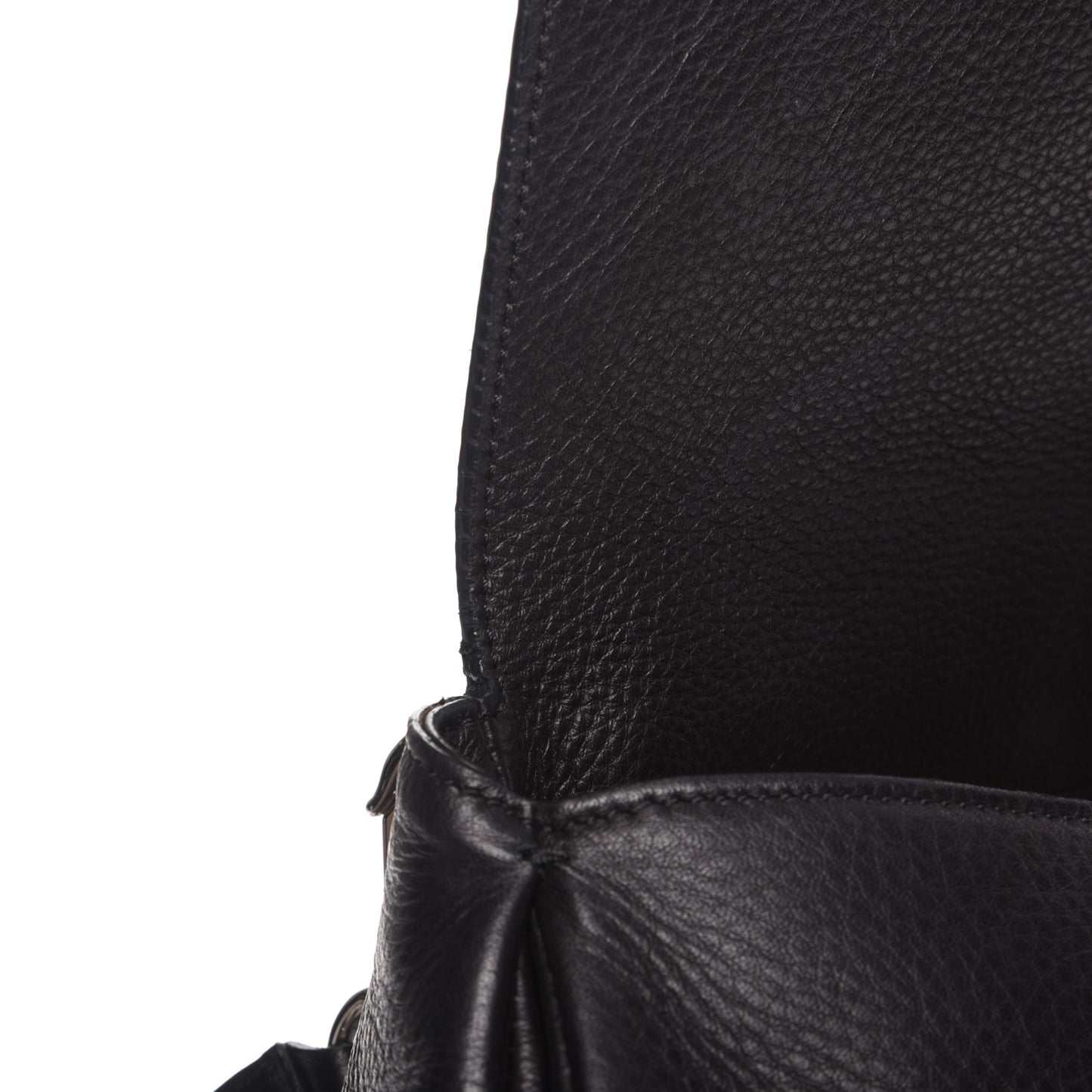 Waxy Grained Calfskin Medium Pandora Pure Flap Bag Black