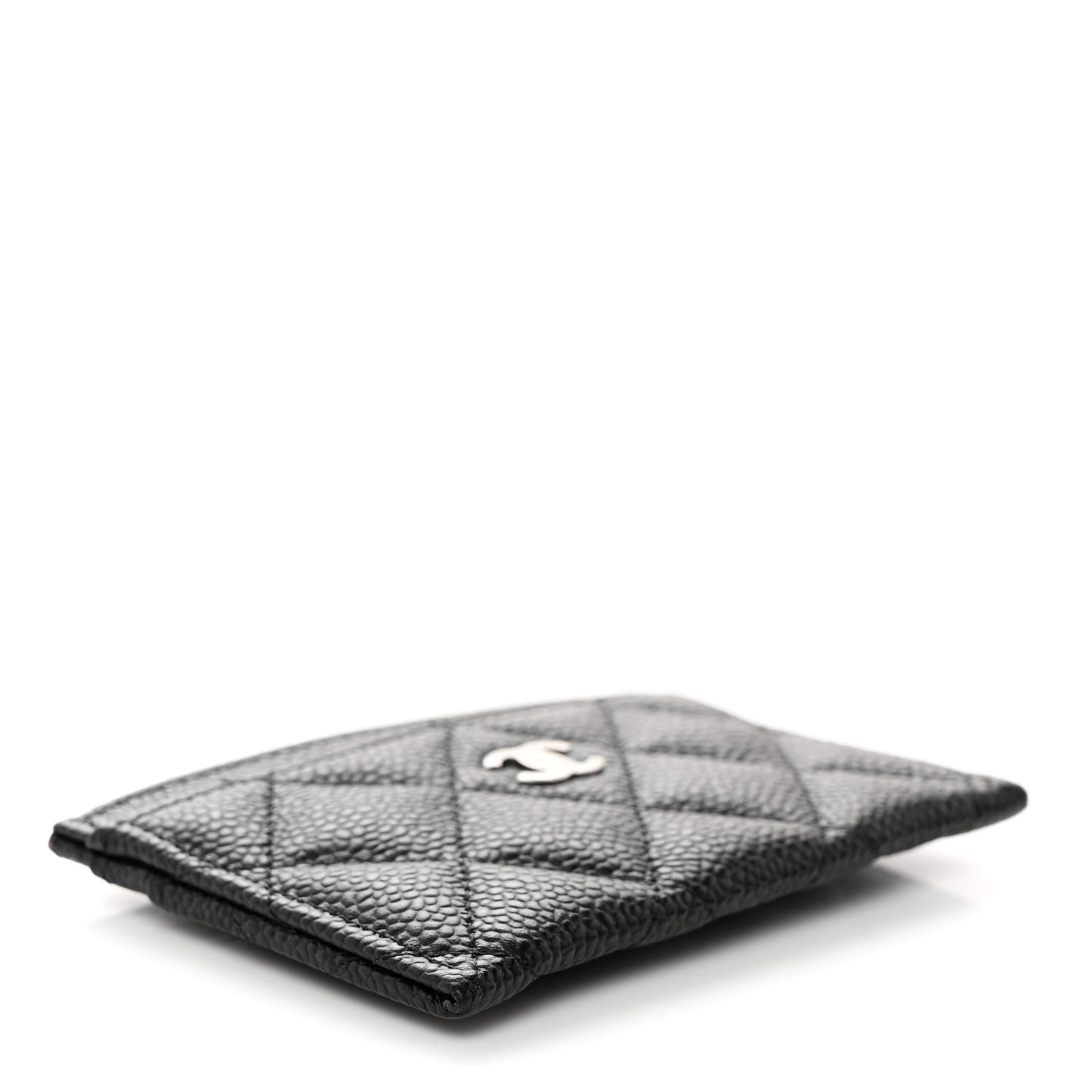 Caviar Quilted Card Holder Black