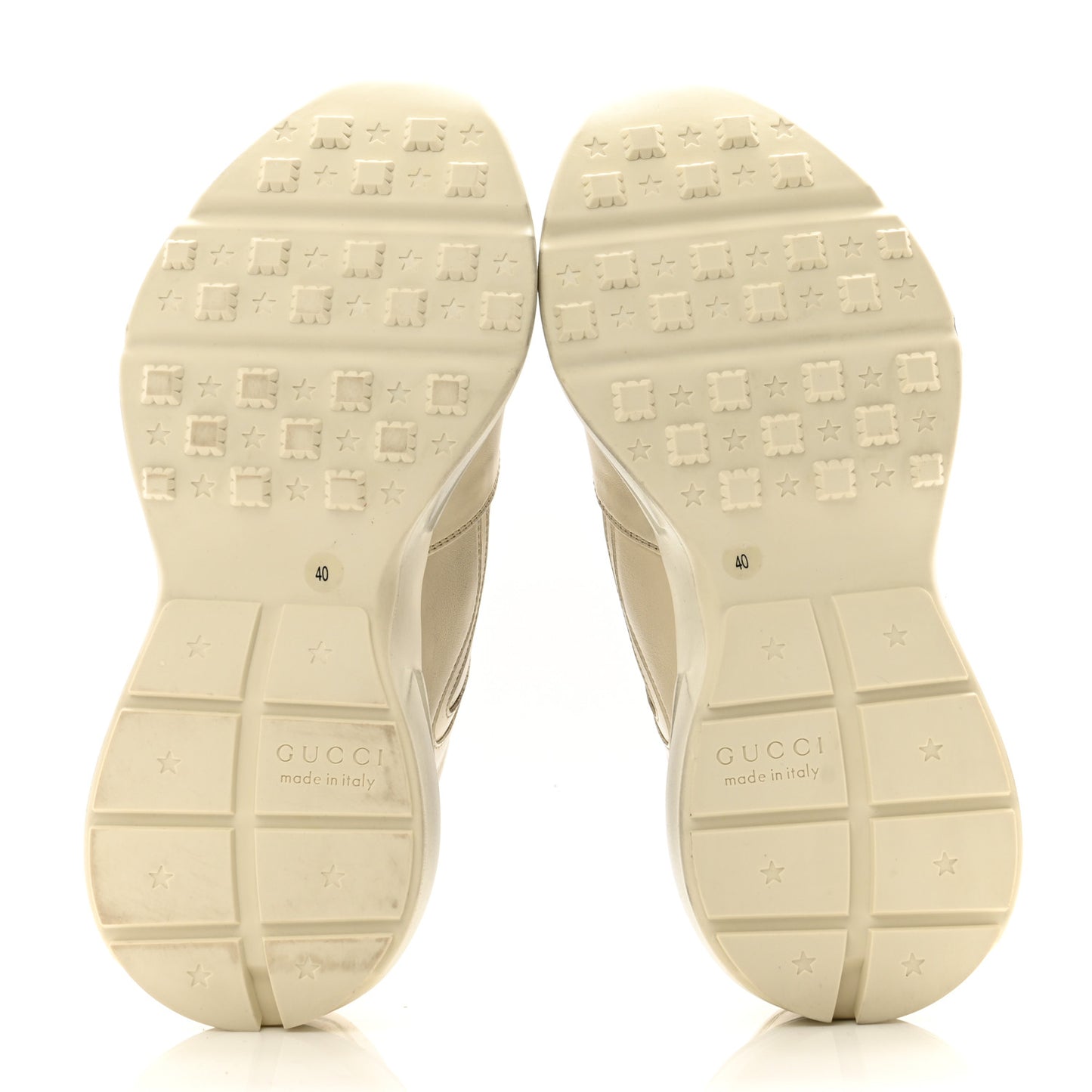 Calfskin Mouth Print Womens Rhyton Sneakers 40 Ivory