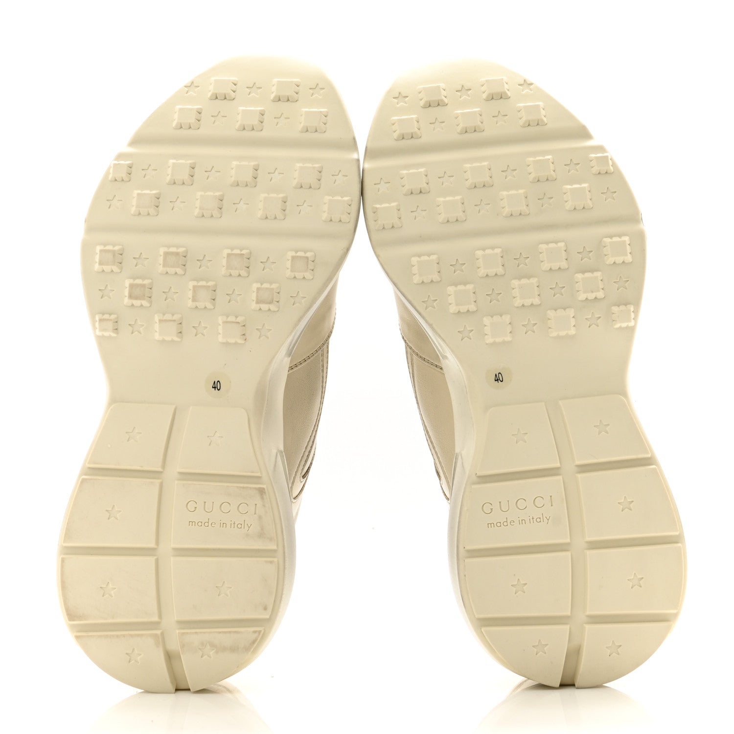 Gucci Calfskin Mouth Print Womens Rhyton Sneakers 40 Ivory 6 of 9