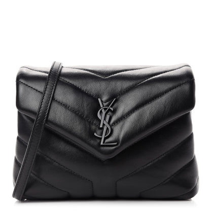 Saint Laurent Calfskin Y Quilted Monogram Toy Loulou Crossbody Bag Black 1 of 12