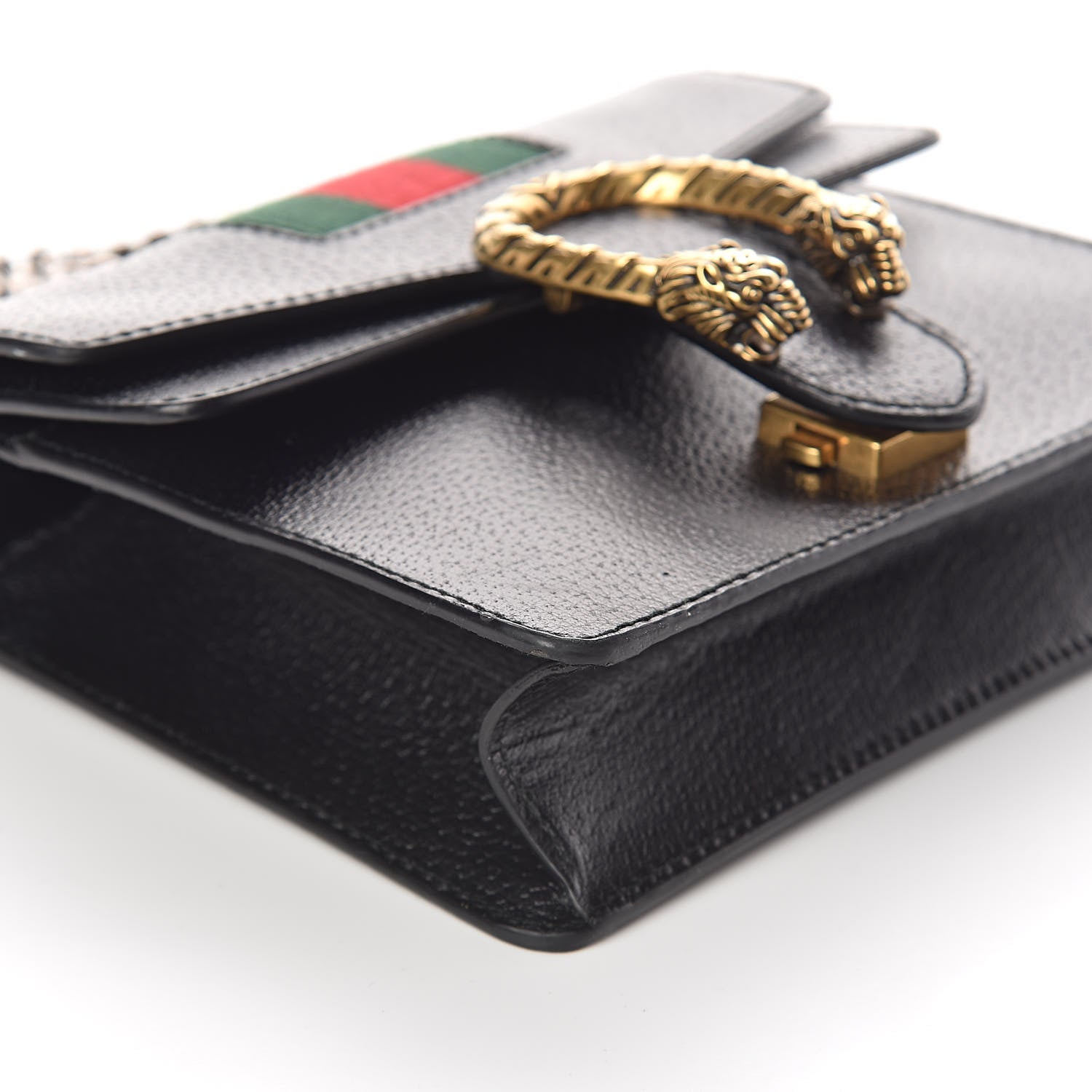 Gucci Calfskin Web Mini Dionysus Shoulder Bag Black 9 of 10