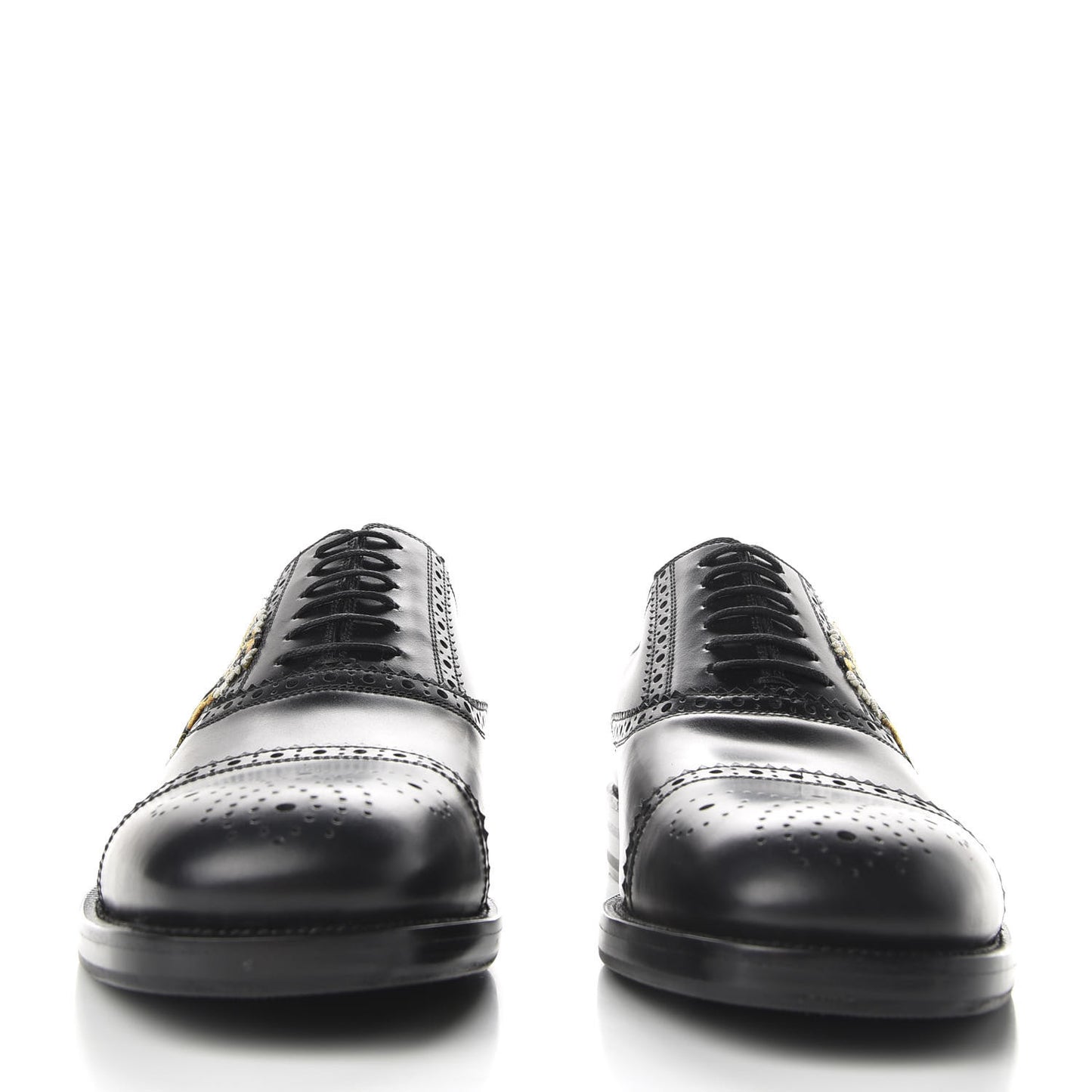 Calfskin Black Tiger Mens Brogue Lace-Up Oxfords 9.5 Black