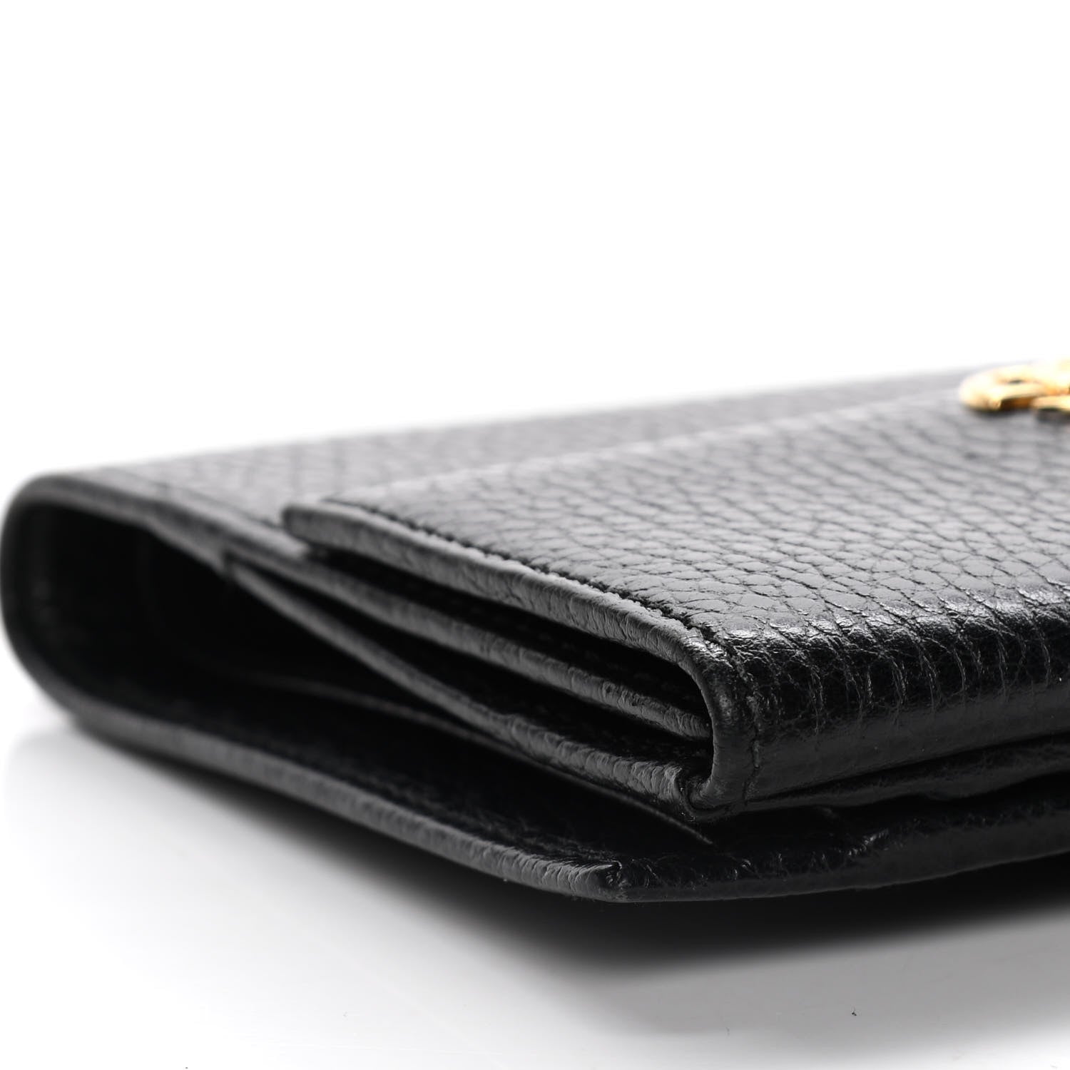 Gucci Dollar Calfskin Double G French Flap Wallet Black 11 of 14
