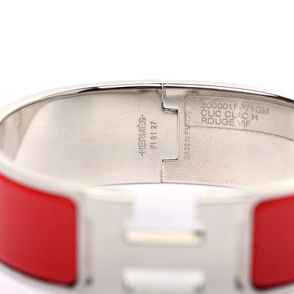 Hermes Enamel Wide Clic Clac H Bracelet GM Rouge Vif 4 of 4