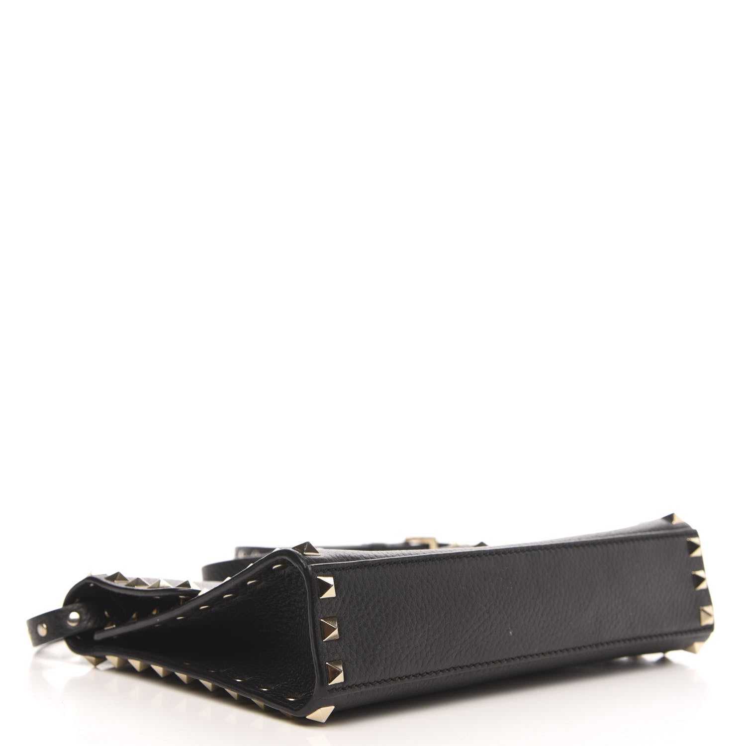 Valentino Garavani Pebbled Calfskin Medium Rockstud Flip Lock Crossbody Bag Black 4 of 14