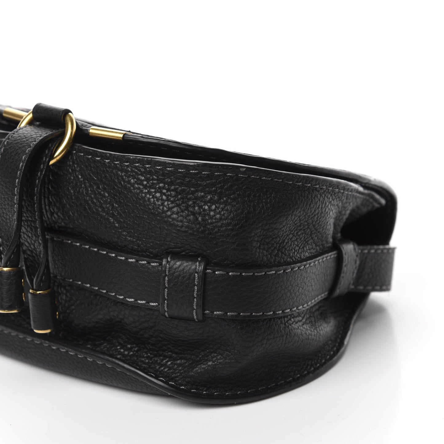 Calfskin Mini Marcie Round Crossbody Bag Black