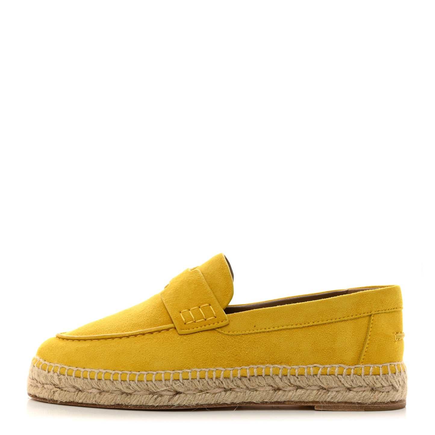 Suede Goatskin Womens Trip Espadrilles 36 Citron
